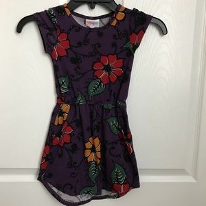 Lularoe MAE purple floral print sz 4